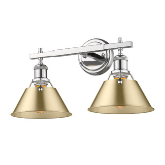 Yep by Golden Lighting Orwell 2-light Vanity in Chrome and Brushed Champagne Brass shade (36|3306-BA2 CH-BCB)