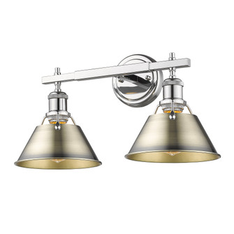Yep by Golden Lighting Orwell 2-light Vanity in Chrome and Aged Brass shade (36|3306-BA2 CH-AB)