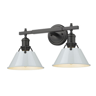 Yep by Golden Lighting Orwell 2-light Vanity in Matte Black and Dusky Blue shade (36|3306-BA2 BLK-DB)
