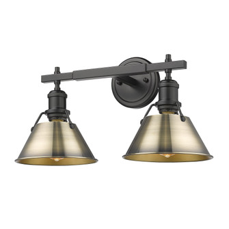 Yep by Golden Lighting Orwell 2-light Vanity in Matte Black and Aged Brass shade (36|3306-BA2 BLK-AB)