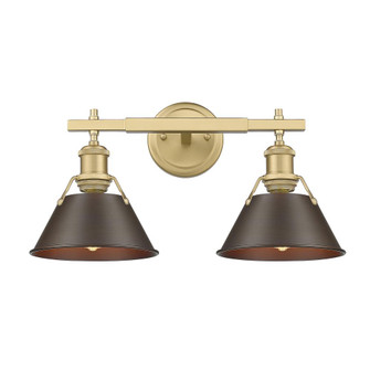 Orwell BCB 2 Light Bath Vanity in Brushed Champagne Bronze with Rubbed Bronze shades (36|3306-BA2 BCB-RBZ)
