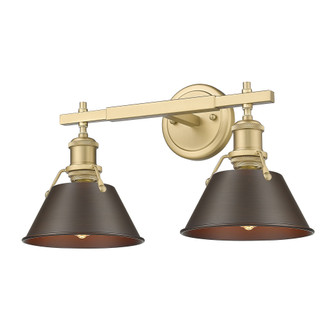 Yep by Golden Lighting Orwell 2-light Vanity in Brushed Champagne Brass and Rubbed Bronze shade (36|3306-BA2 BCB-RBZ)