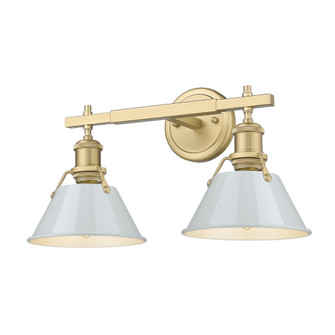 Yep by Golden Lighting Orwell 2-light Vanity in Brushed Champagne Brass and Dusky Blue shade (36|3306-BA2 BCB-DB)