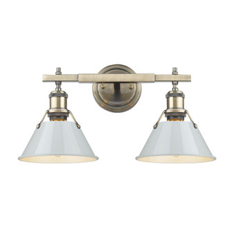 Orwell AB 2 Light Bath Vanity in Aged Brass with Dusky Blue shades (36|3306-BA2 AB-DB)