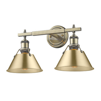 Yep by Golden Lighting Orwell 2-light Vanity in Aged Brass and Brushed Champagne Brass shade (36|3306-BA2 AB-BCB)