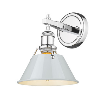 Yep by Golden Lighting Orwell 1-light Vanity in Chrome and Dusky Blue shade (36|3306-BA1 CH-DB)