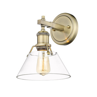 Yep by Golden Lighting Orwell 1-light Vanity in Aged Brass and Clear Glass (36|3306-BA1 AB-CLR)