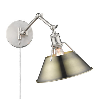 Yep by Golden Lighting Orwell 1-light Swing Arm Wall Lamp in Pewter and Aged Brass shade (36|3306-A1W PW-AB)