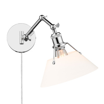 Yep by Golden Lighting Orwell 1-light Swing Arm Wall Lamp in Chrome and Opal Glass (36|3306-A1W CH-OP)