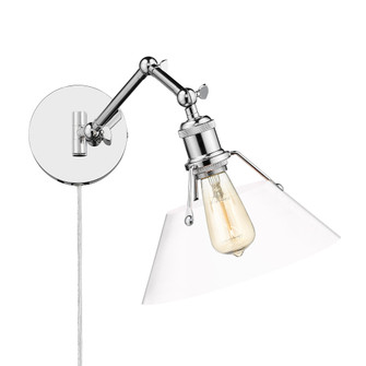 Yep by Golden Lighting Orwell 1-light Swing Arm Wall Lamp in Chrome and Clear Glass (36|3306-A1W CH-CLR)