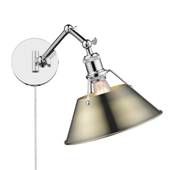 Orwell CH 1 Light Articulating Wall Sconce in Chrome with Aged Brass shade (36|3306-A1W CH-AB)