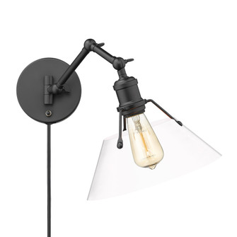 Yep by Golden Lighting Orwell 1-light Swing Arm Wall Lamp in Matte Black and Clear Glass (36|3306-A1W BLK-CLR)