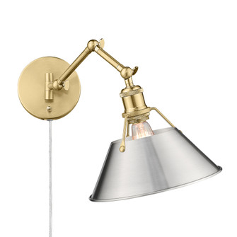 Yep by Golden Lighting Orwell 1 LT Swing Arm Wall Lamp in Brushed Champagne Brass and Pewter shade (36|3306-A1W BCB-PW)