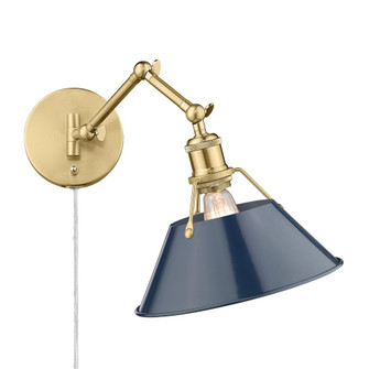 Orwell BCB 1 Light Articulating Wall Sconce in Brushed Champagne Bronze with Matte Navy shade (36|3306-A1W BCB-NVY)