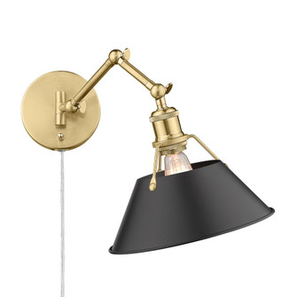 Orwell BCB 1 Light Articulating Wall Sconce in Brushed Champagne Bronze with Matte Black shade (36|3306-A1W BCB-BLK)