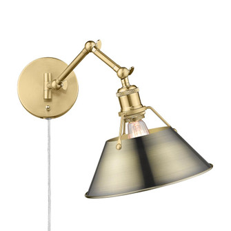 Orwell BCB 1 Light Articulating Wall Sconce in Brushed Champagne Bronze with Aged Brass shade (36|3306-A1W BCB-AB)