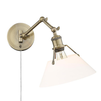 Orwell AB 1 Light Articulating Wall Sconce in Aged Brass with Opal Glass (36|3306-A1W AB-OP)