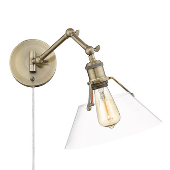 Yep by Golden Lighting Orwell 1-light Swing Arm Wall Lamp in Aged Brass and Clear Glass (36|3306-A1W AB-CLR)