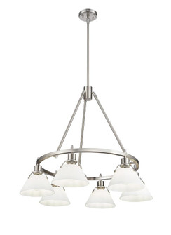 Orwell PW 6 Light Chandelier in Pewter with Opal Glass (36|3306-6 PW-OP)