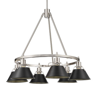 Yep by Golden Lighting Orwell 6-light Chandelier in Pewter and Matte Black shade (36|3306-6 PW-BLK)