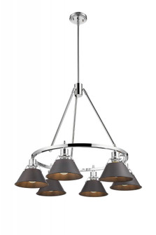 Orwell CH 6 Light Chandelier in Chrome with Rubbed Bronze shades (36|3306-6 CH-RBZ)