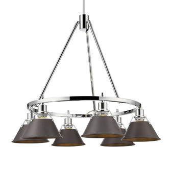 Yep by Golden Lighting Orwell 6-light Chandelier in Chrome and Rubbed Bronze shade (36|3306-6 CH-RBZ)