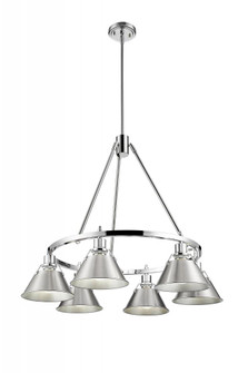 Orwell CH 6 Light Chandelier in Chrome with Pewter shades (36|3306-6 CH-PW)