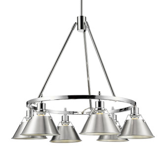 Yep by Golden Lighting Orwell 6-light Chandelier in Chrome and Pewter shade (36|3306-6 CH-PW)