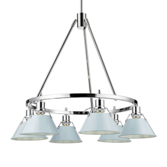 Yep by Golden Lighting Orwell 6-light Chandelier in Chrome and Dusky Blue shade (36|3306-6 CH-DB)