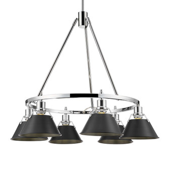 Yep by Golden Lighting Orwell 6-light Chandelier in Chrome and Matte Black shade (36|3306-6 CH-BLK)