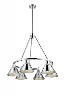 Orwell CH 6 Light Chandelier in Chrome with Chrome shades (36|3306-6 CH-CH)