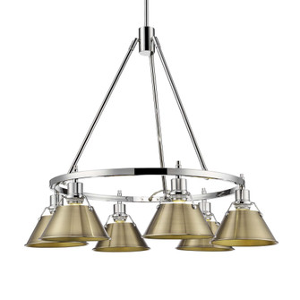 Yep by Golden Lighting Orwell 6-light Chandelier in Chrome and Aged Brass shade (36|3306-6 CH-AB)