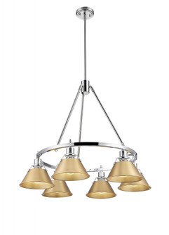 Orwell CH 6 Light Chandelier in Chrome with Brushed Champagne Bronze shades (36|3306-6 CH-BCB)