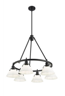 Orwell BLK 6 Light Chandelier in Matte Black with Opal Glass (36|3306-6 BLK-OP)