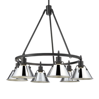 Yep by Golden Lighting Orwell 6-light Chandelier in Matte Black and Chrome shade (36|3306-6 BLK-CH)