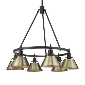 Yep by Golden Lighting Orwell 6-light Chandelier in Matte Black and Aged Brass shade (36|3306-6 BLK-AB)