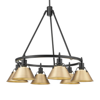 Yep by Golden Lighting Orwell 6-light Chandelier in Matte Black and Brushed Champagne Brass shade (36|3306-6 BLK-BCB)