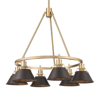 Yep by Golden Lighting Orwell 6-light Chandelier in Brushed Champagne Brass and Rubbed Bronze shade (36|3306-6 BCB-RBZ)