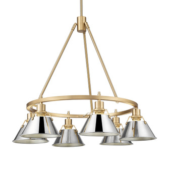 Yep by Golden Lighting Orwell 6-light Chandelier in Brushed Champagne Brass and Chrome shade (36|3306-6 BCB-CH)