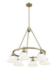 Orwell AB 6 Light Chandelier in Aged Brass with Opal Glass (36|3306-6 AB-OP)