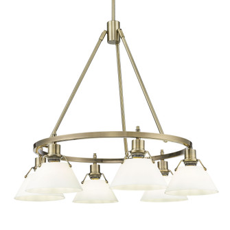 Yep by Golden Lighting Orwell 6-light Chandelier in Aged Brass and Opal Glass (36|3306-6 AB-OP)