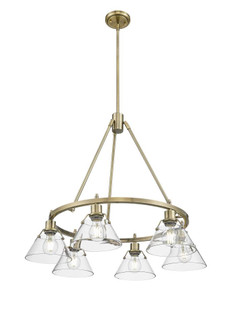 Orwell AB 6 Light Chandelier in Aged Brass with Clear Glass (36|3306-6 AB-CLR)