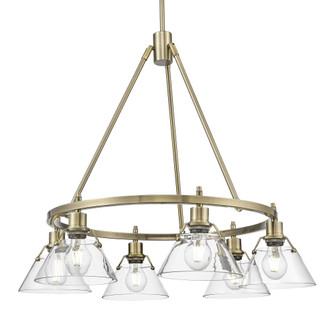 Yep by Golden Lighting Orwell 6-light Chandelier in Aged Brass and Clear Glass (36|3306-6 AB-CLR)