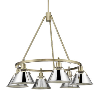 Yep by Golden Lighting Orwell 6-light Chandelier in Aged Brass and Chrome shade (36|3306-6 AB-CH)