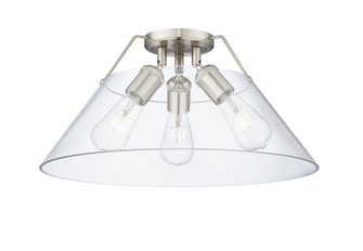 Yep by Golden Lighting Orwell 3-light Flush Mount in Pewter and Clear Glass (36|3306-3FM PW-CLR)