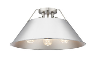 Yep by Golden Lighting Orwell 3-light Flush Mount in Pewter and Chrome shade (36|3306-3FM PW-CH)