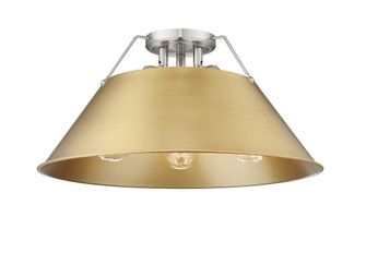 Yep by Golden Lighting Orwell 3-light Flush Mount in Pewter and Brushed Champagne Brass shade (36|3306-3FM PW-BCB)