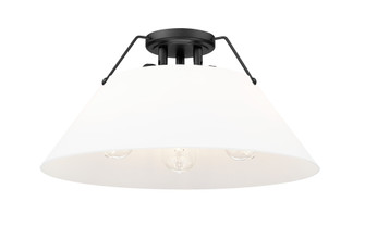 Yep by Golden Lighting Orwell 3-light Flush Mount in Matte Black and Opal Glass (36|3306-3FM BLK-OP)