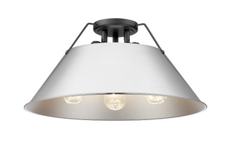 Yep by Golden Lighting Orwell 3-light Flush Mount in Matte Black and Chrome shade (36|3306-3FM BLK-CH)