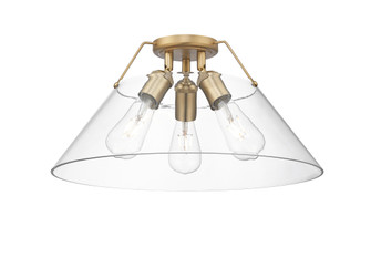 Yep by Golden Lighting Orwell 3-light Flush Mount in Brushed Champagne Brass and Clear Glass (36|3306-3FM BCB-CLR)